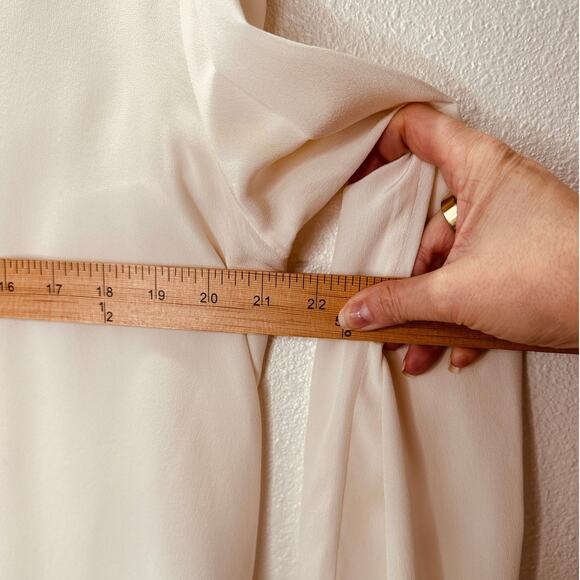 Stella McCartney Eva Cream Silk 3/4 Button Mandarin Collar Blouse 42 / M - Picture 14 of 16